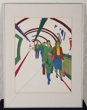 Peter Wortel - London Underground II - 11/20 - 1990 - houtsnede op papier kopen? Bied vanaf 20!