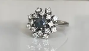 ALGT-gecertificeerde natuurlijke 0,60 ct Alexandriet & Diamant Witgouden Ring kopen? Bied vanaf 1200!