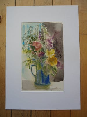 Hannie Bouman - Aquarel, Boeket bloemen in een pot. kopen? Bied vanaf 30!