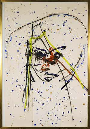 Pieter Engels - Acryl op doek, Zonder titel - Ingelijst (Zeer groot) verkocht voor € 400!