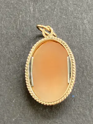 14 karaats geelgouden hanger bezet met een camee kopen? Bied vanaf 35!