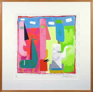 Wouter Stips - Zeefdruk, Mijn horizon, jouw horizon - Ingelijst verkocht voor € 40!