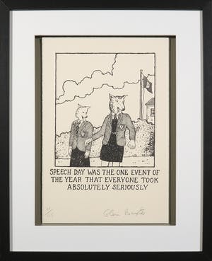 Glen Baxter - Litho, Speech day was the one event (...) - Ingelijst kopen? Bied vanaf 1!