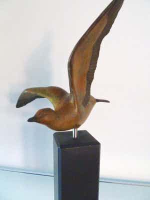 Niet of onleesbaar gesigneerd - Vogel (brons) jaren ‘30 verkocht voor € 1!