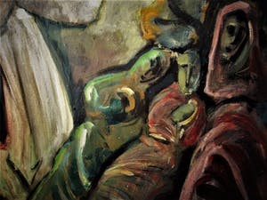 Jan Mammen - Friese Amsterdammer - Groot religieus olieverf "Christus in hof van Olijven" kopen? Bied vanaf 20!