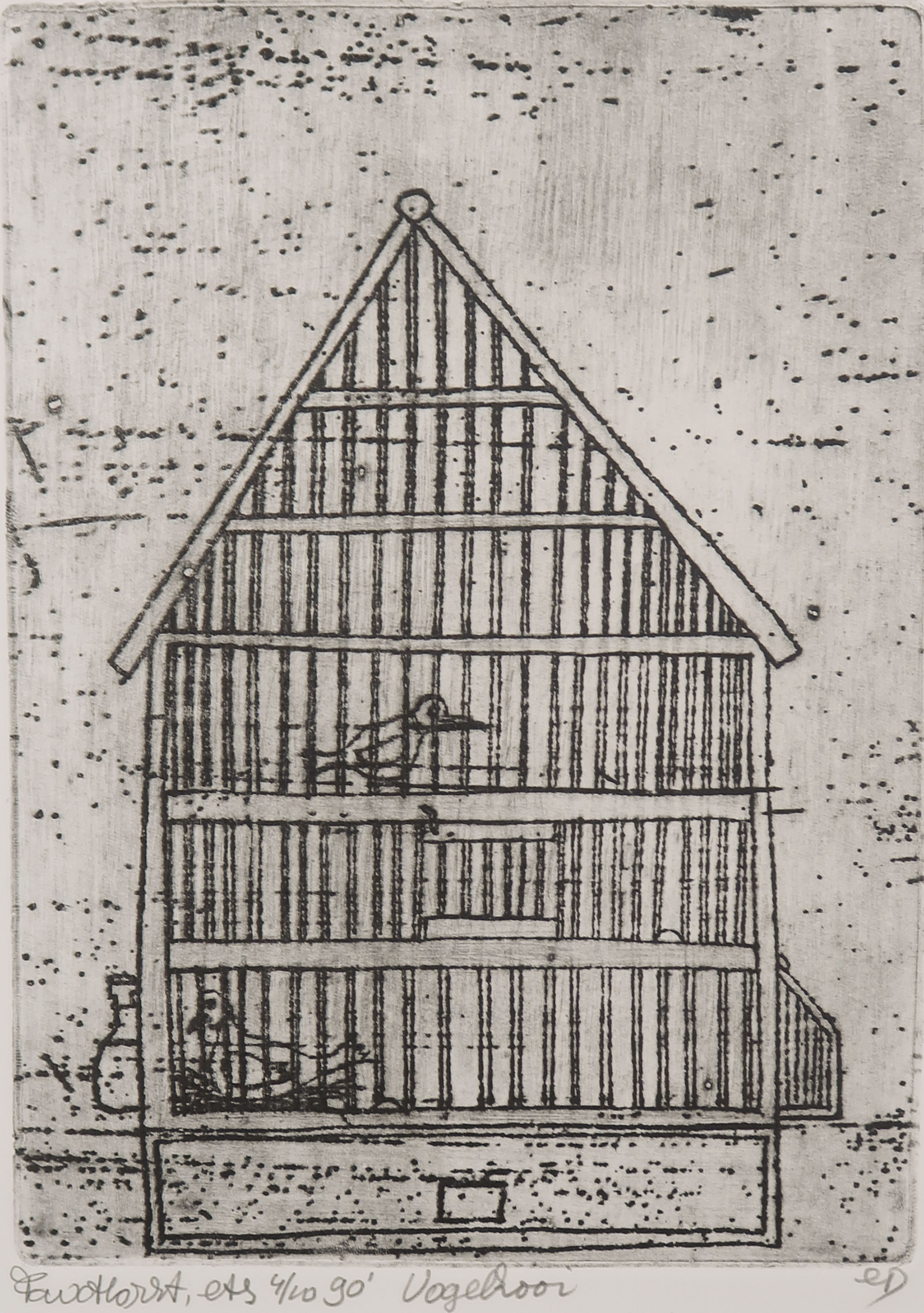 Frits Anton van der Horst - Ets, Vogelkooi kopen? Bied vanaf 20!