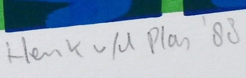 Henk van der Plas - Zeefdruk: Abstracte compositie - 1988 kopen? Bied vanaf 55!