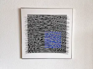 AcheterJesus Rafael Soto - Venezolaans grondlegger Op-Art - Blue square - potloodgesigneerd - nr.4 van 190? Enchérissez de 160!