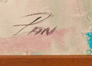 Niet of onleesbaar gesigneerd - Gemengde techniek op paneel, Zonder titel - Ingelijst kopen? Bied vanaf 10!