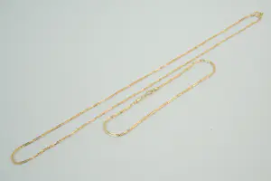 78- Sierlijke 18 Krt gouden SET (collier & armband) - fantasie schakel kopen? Bied vanaf 200!