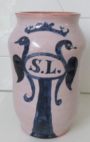 Niet of onleesbaar gesigneerd - Italiaanse majolica blauwe en witte Albarello kopen? Bied vanaf 10!