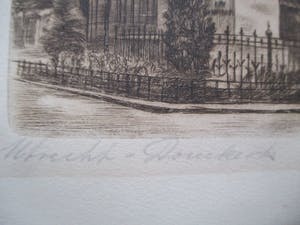 Niet of onleesbaar gesigneerd - Ets domkerk Utrecht, gesigneerd kopen? Bied vanaf 1!