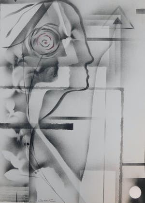 Gislain Dussart - Composition with Rose kopen? Bied vanaf 25!