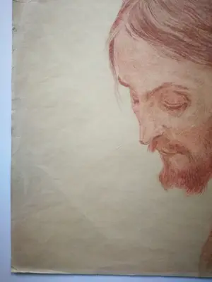 Frans Smissaert - Portret man. Roodkrijt. kopen? Bied vanaf 49!
