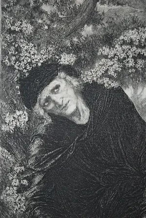 Adolphe Lalauze - De verleiding van Merlijn - 1877 - ets naar Edward Burne-Jones (Pre-Rafaëlieten) kopen? Bied vanaf 75!