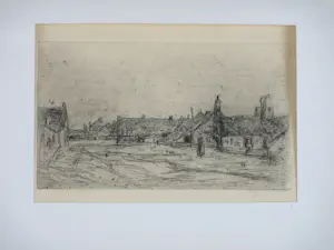 Floris Verster - Gezicht op Katwijk - Ets kopen? Bied vanaf 75!