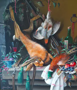 Thomas Heesakkers - Groot pronk/jacht stilleven kopen? Bied vanaf 395!