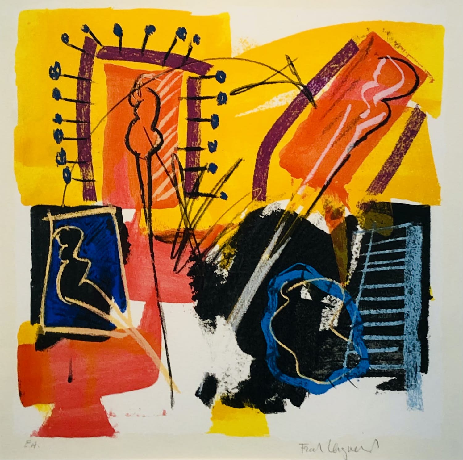 Frank Lengvenius - zonder titel maar met lijst! verkocht voor € 45!
