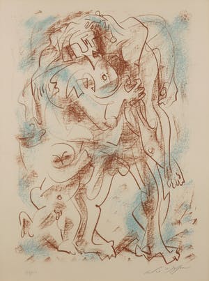 Andre Masson - Litho, Zonder titel - Ingelijst kopen? Bied vanaf 1!