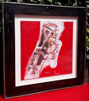 Miguel Ybanez - Abstracte compositie, gemengde techniek (ingelijst) kopen? Bied vanaf 1!