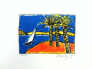 Corneille - La Plage - zeefdruk - oplage 122/125- nieuwstaat verkocht voor € 195!