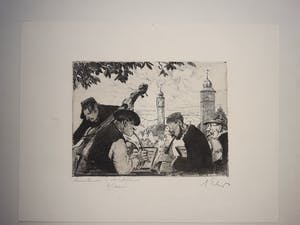 Georg Erler - 1871-1950, orig. Radierung "Musikanten...", signiert kopen? Bied vanaf 75!