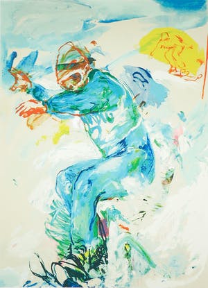 Jan van Diemen - Zeefdruk, Skiër kopen? Bied vanaf 1!