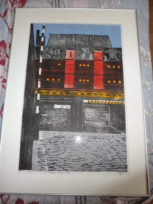 Piet Lont - Houtsnede op Japans papier. Titel. " De Zwijger Amsterdam Oost". kopen? Bied vanaf 40!