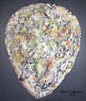 Bert Braam - Acryl op doek, Masker (Groot) verkocht voor € 140!