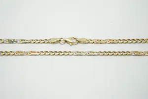 49 - Lang (60cm) en zo goed als nieuw 14 krt tri-color gouden collier kopen? Bied vanaf 370!