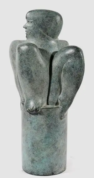 Kobe - Gepatineerd bronzen sculptuur: Le quatre vents kopen? Bied vanaf 2750!