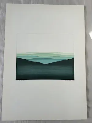 Claudia Keller - Turquoise landschap kopen? Bied vanaf 50!