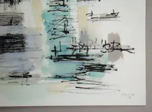 Jean René Bazaine - Compositie abstract - 1959 - Lithografie met sjabloon gesigneerd en gedateerd kopen? Bied vanaf 100!