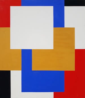 Siep van den Berg - Geometrische compositie, olieverf (mooi ingelijst, zeer groot!) kopen? Bied vanaf 1!