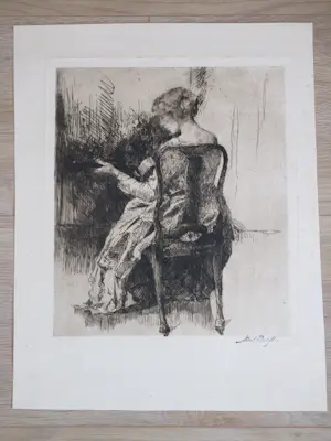 Albert Roelofs - De Guitaar - Ets kopen? Bied vanaf 38!