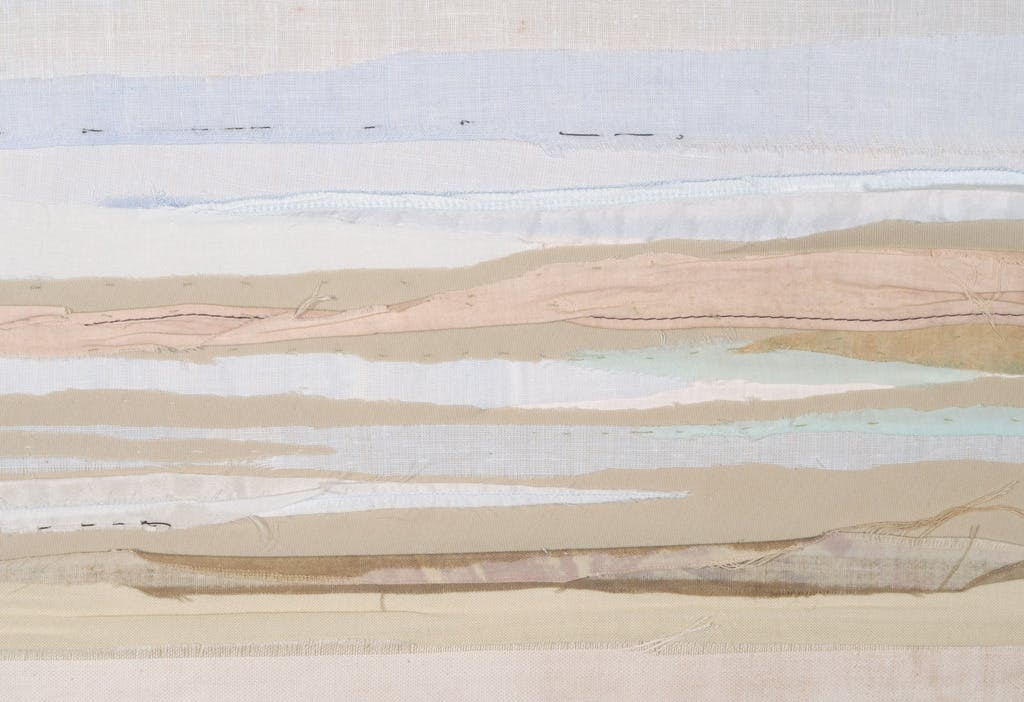 Marianne Binnenweg - Marianne Binnenweg: Textielcollage, Landschap kopen? Bied vanaf 20!