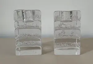 Floris Meydam - Twee vierkant kristallen kandelaren kopen? Bied vanaf 50!