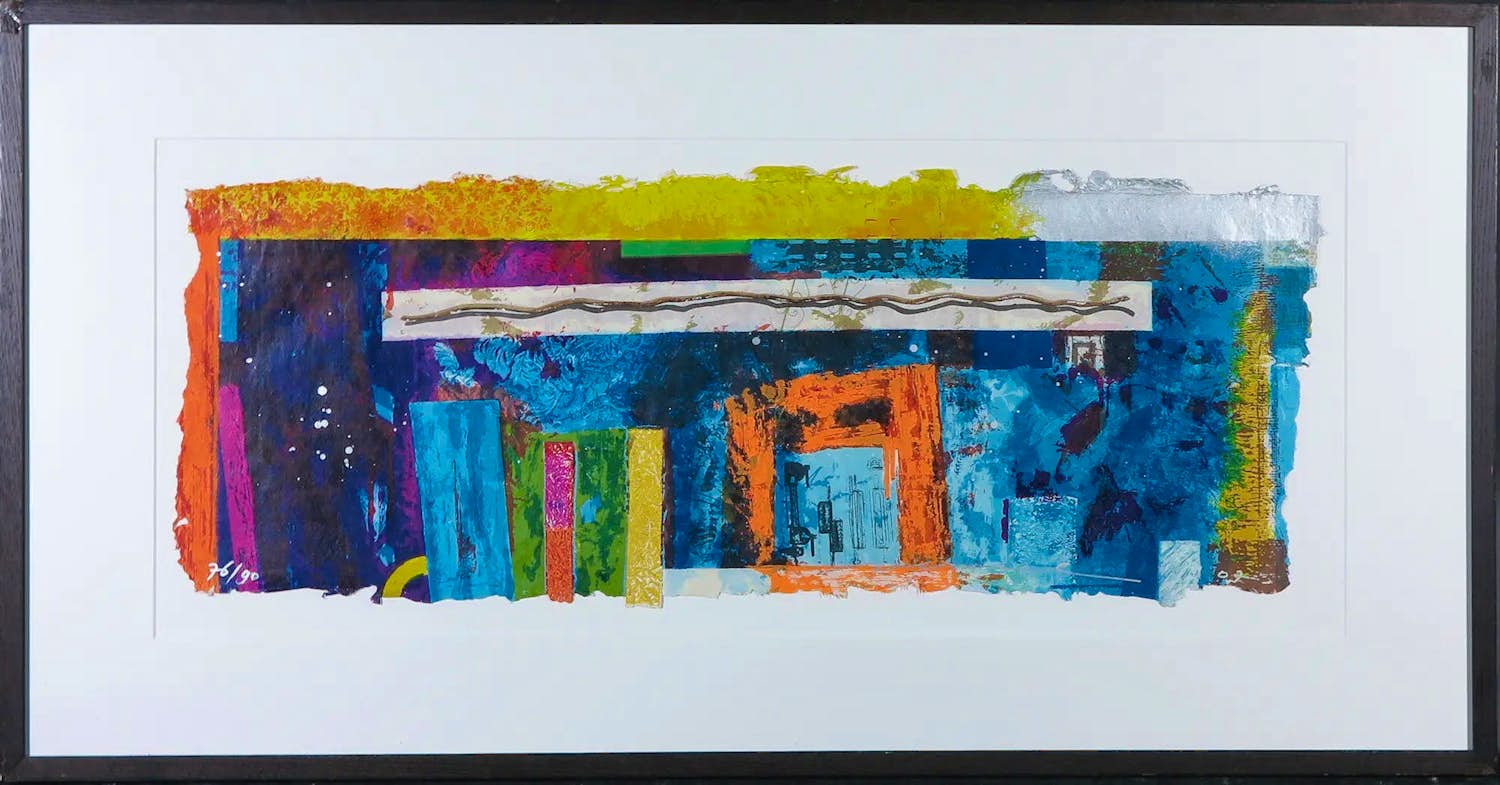 Jos Verwiel - Zeefdruk, Blueprint II - Ingelijst (Groot) kopen? Bied vanaf 1!