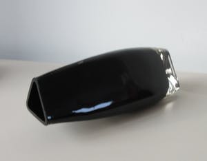 Krosno - Dubbelwandige zwart en blank glazen Triangel vaas kopen? Bied vanaf 25!