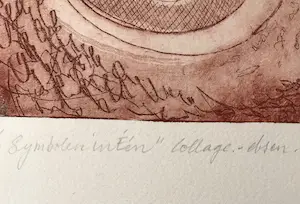 Peter Westen - 6 symbolen in één - collage met etsen kopen? Bied vanaf 50!