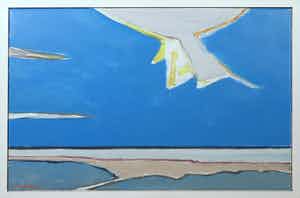 Paul Overhaus - Olieverf op doek, Zonsondergang I - Ingelijst verkocht voor € 1!