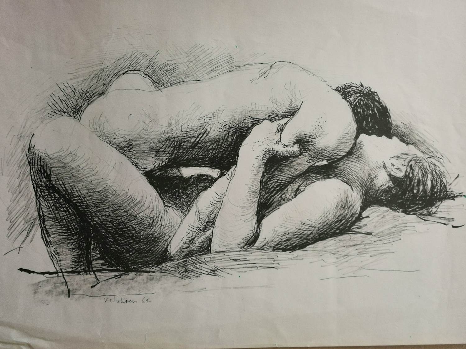 Aat Veldhoen - Naakt. Vrijend stel. kopen? Bied vanaf 66!