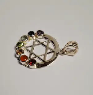 Nieuw zilveren Chakra hanger in de vorm van een hexagram kopen? Bied vanaf 55!