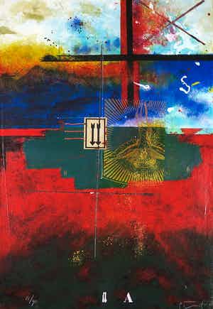 Piotr Konkel - Zeefdruk en collage, Down to earth verkocht voor € 1!