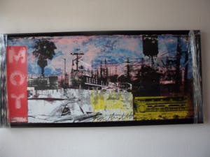 George Heidweiller - Zeefdruk op doek opgeplakt op karton. Titel, "Corona". kopen? Bied vanaf 150!