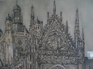 Cornelis Brandenburg - Kleurenlithografie van de Kathedraal Sint Jan in Den Bosch kopen? Bied vanaf 10!
