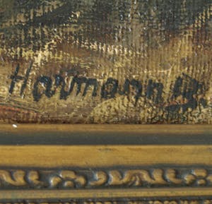 Béla Harmann - Olieverf op doek, “Schapen” – ingelijst – ca 1875-1899 - Groot kopen? Bied vanaf 1!