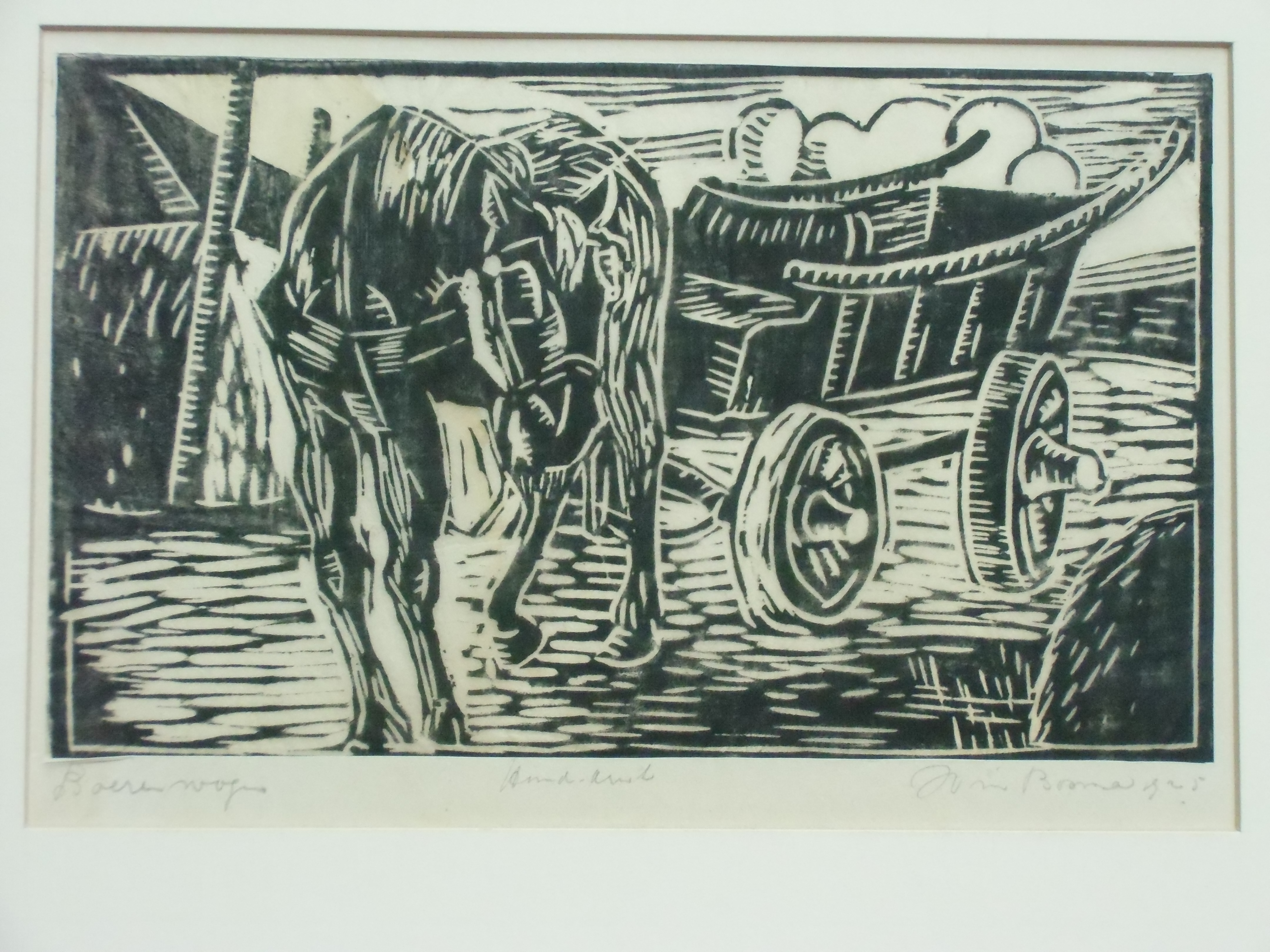 Wim Bosma - BOERENWAGEN // HOUTSNEDE VAN WIM BOSMA kopen? Bied vanaf 30!