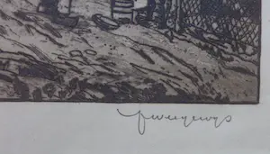 Hendrik Weegewijs - LOT VAN 2 WERKEN / ZW-W ETS / 25x33cm / SIG kopen? Bied vanaf 25!