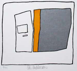 Cees Andriessen - linosnede: Bollewop - 1974 verkocht voor € 45!